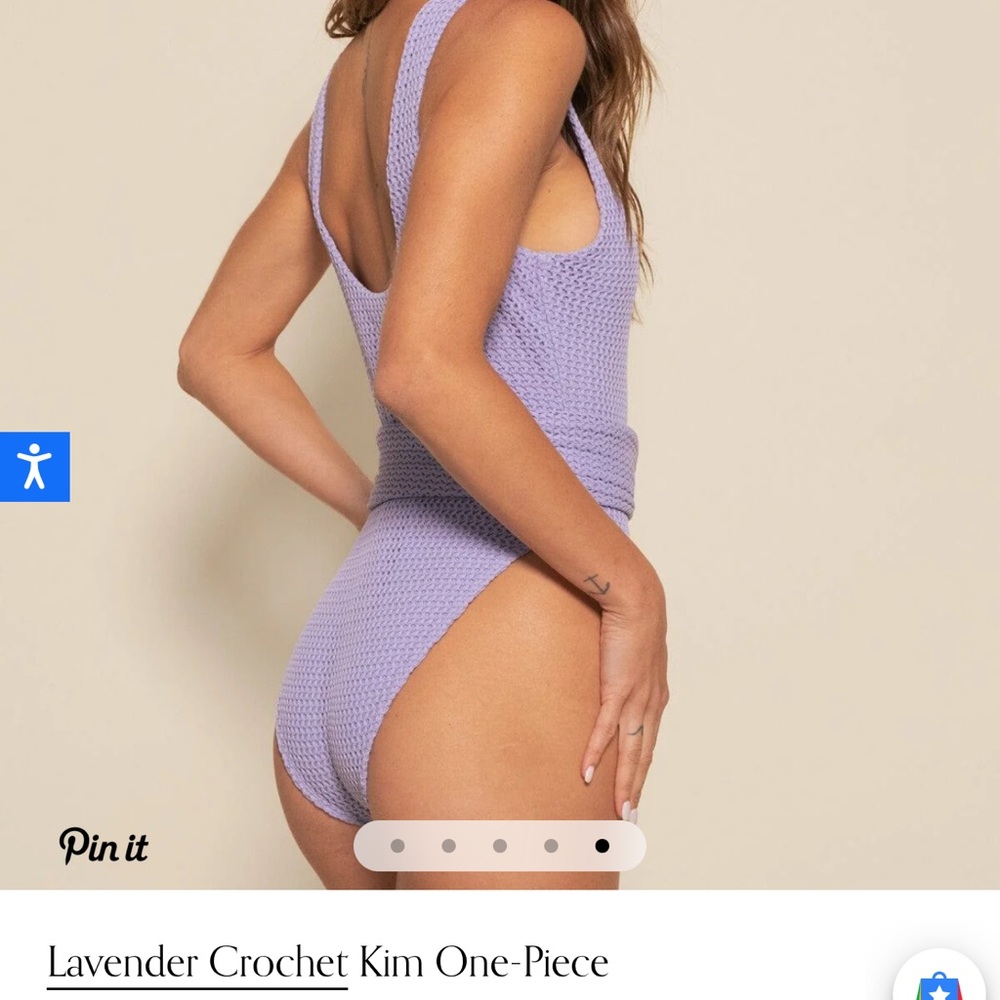 Montce Lavender Crochet One-Piece Swimsuit